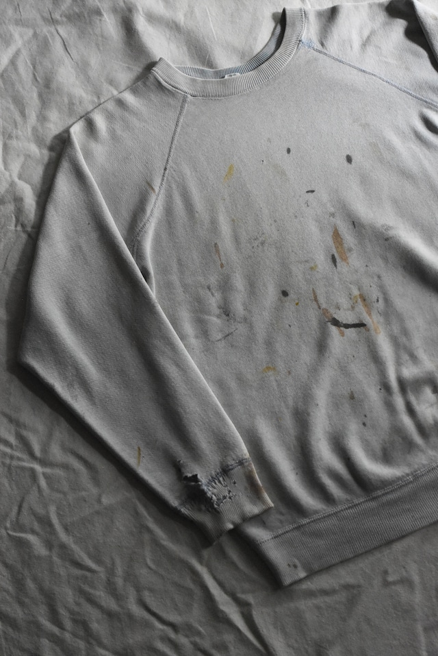 OK／60-70's "SPORTWEAR of Creslan and Cotton" raglan sleeve art paint sweat