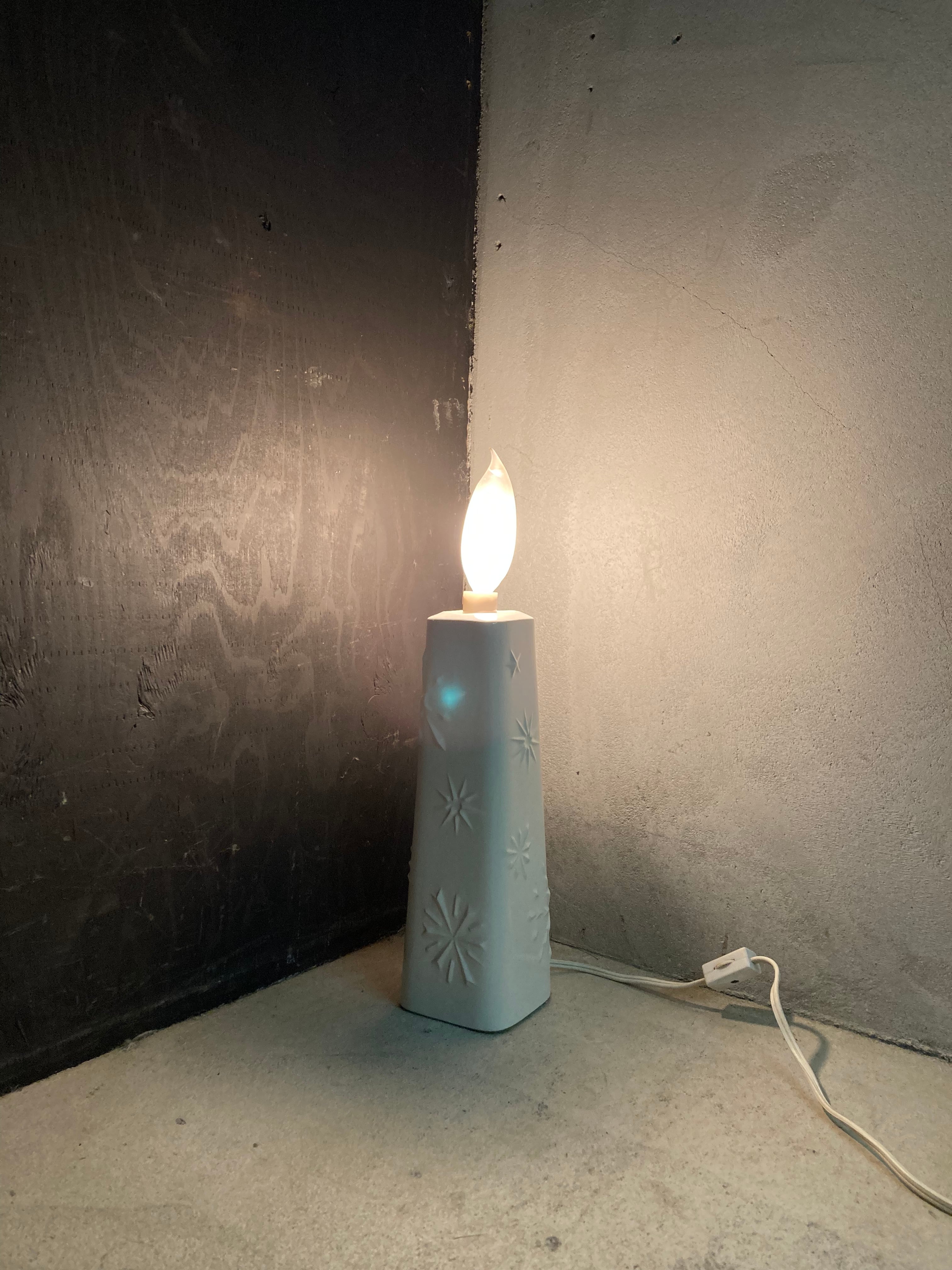 MIDCENTURY CANDLE LAMP  (beady antiques)