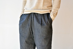リネン RINEN 10オンスノットインディゴデニムテーパードイージーパンツ(Ｒ43105)ネイビー(05)