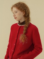 Rosette Flower Motif Knit Cardigan F0863