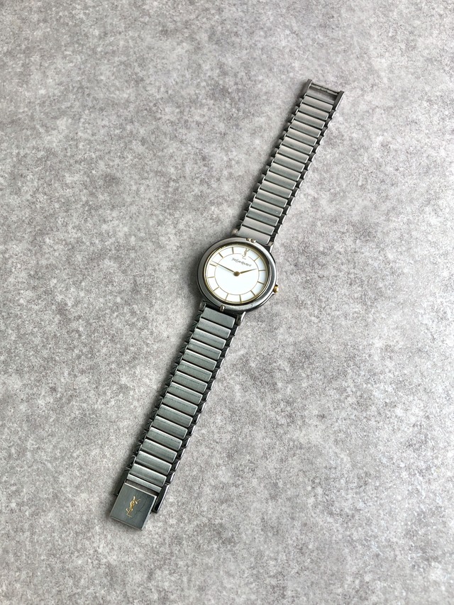 Yves Saint Laurent イヴ・サンローラン 腕時計 シルバー YSL ステンレススチール 4620-E62275Y vintage ヴィンテージ オールド zggngw
