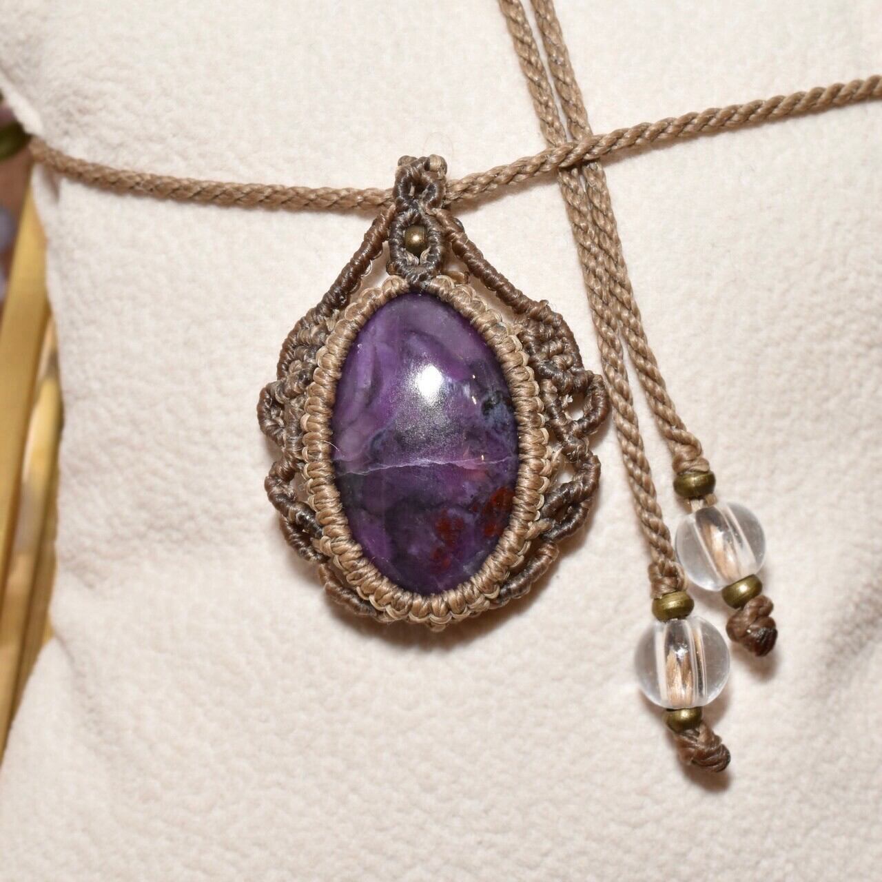 マクラメ　ネックレス　スギライト マクラメデザインネックレス スギライト MN19 | EBIA Crystal