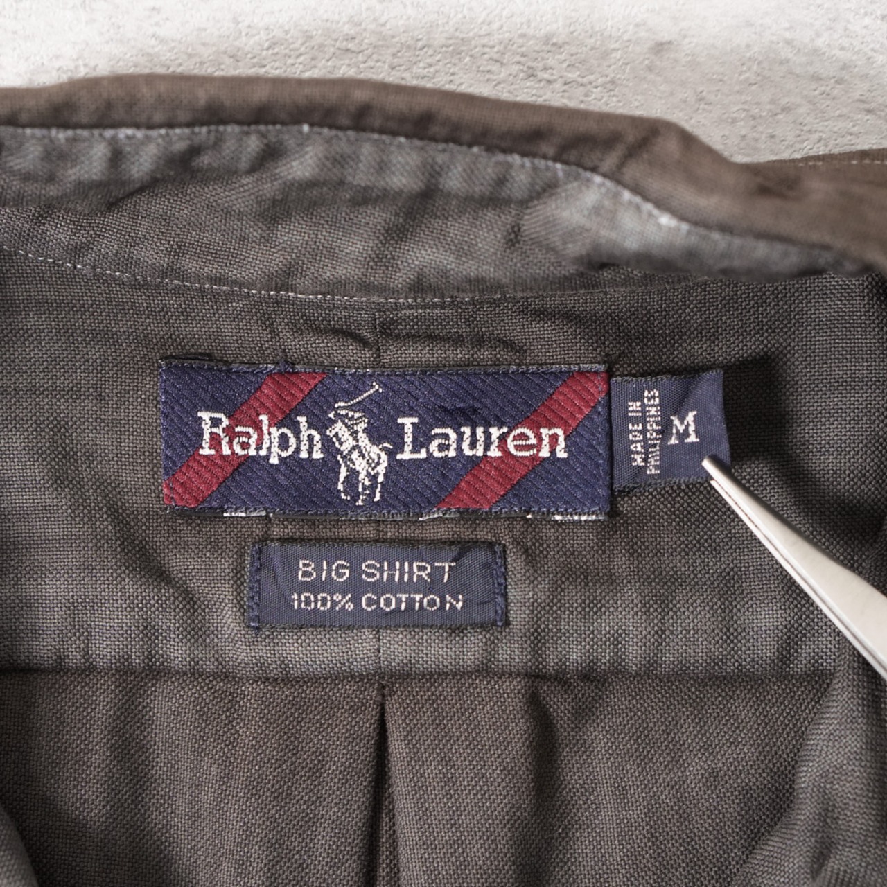 90s Ralph Lauren BIG SHIRT brown [M] 古着 - 10