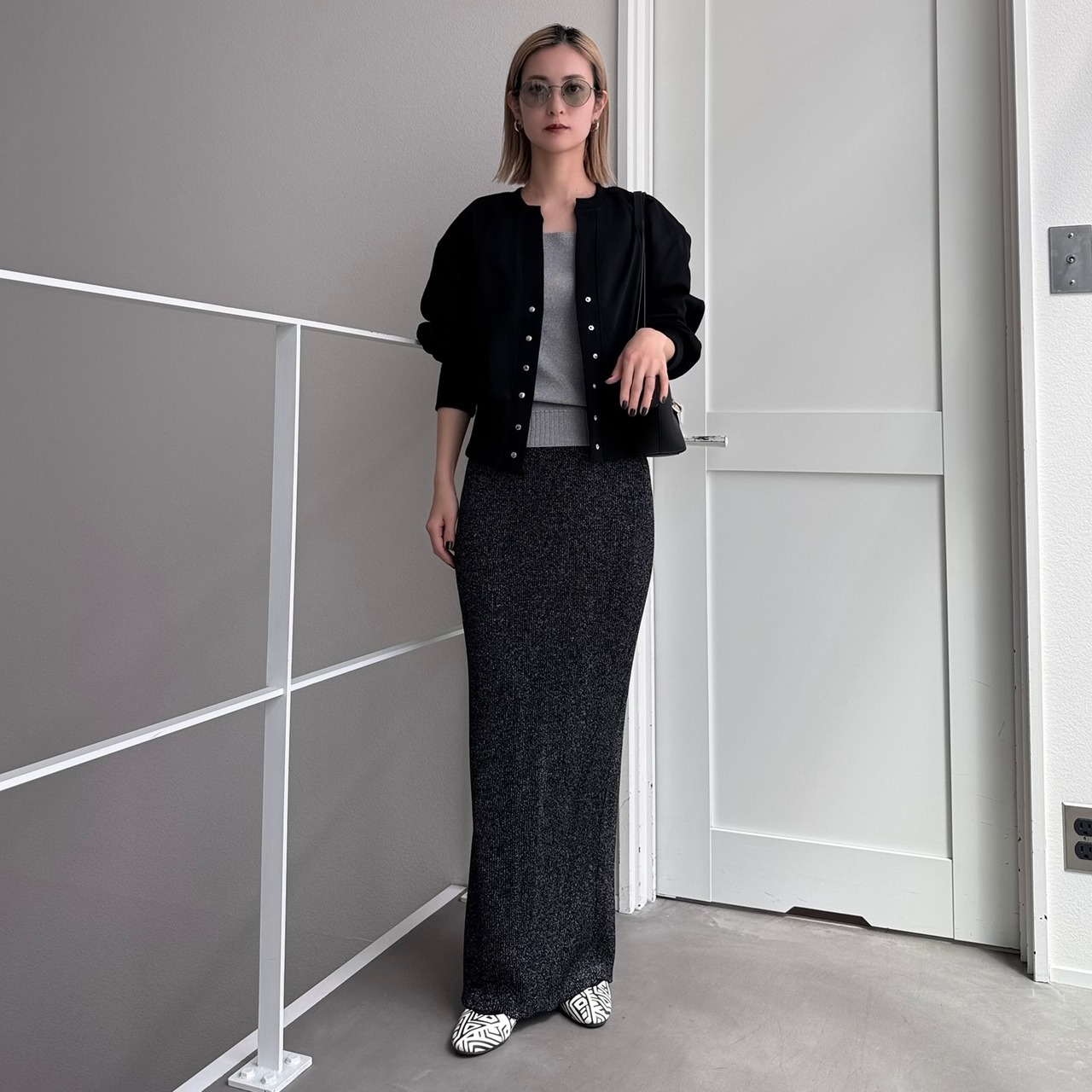 キーネックスウェットCD/ブラック