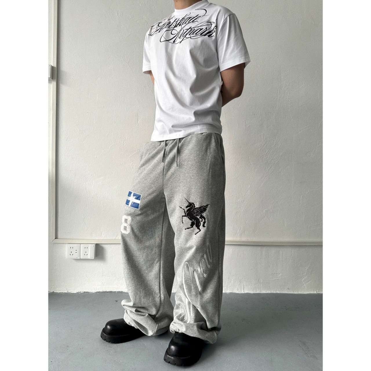 ストリート 刺繍スウェットパンツ P418
