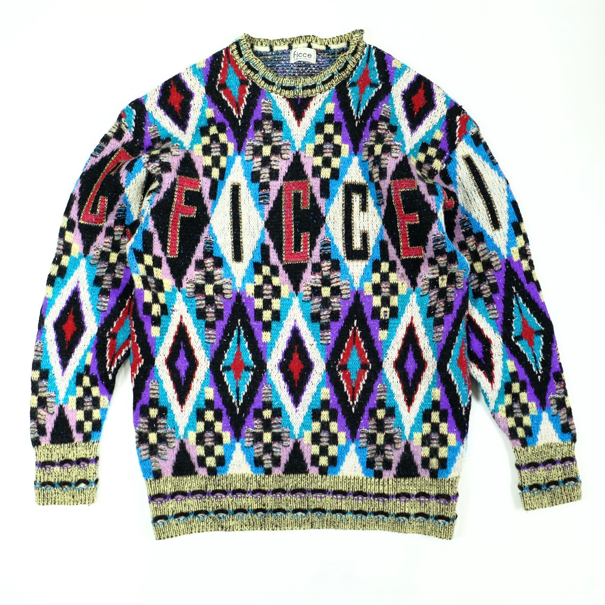 FICCE】フィッチェ ドン小西デザイン ビートたけし着 総柄ニット