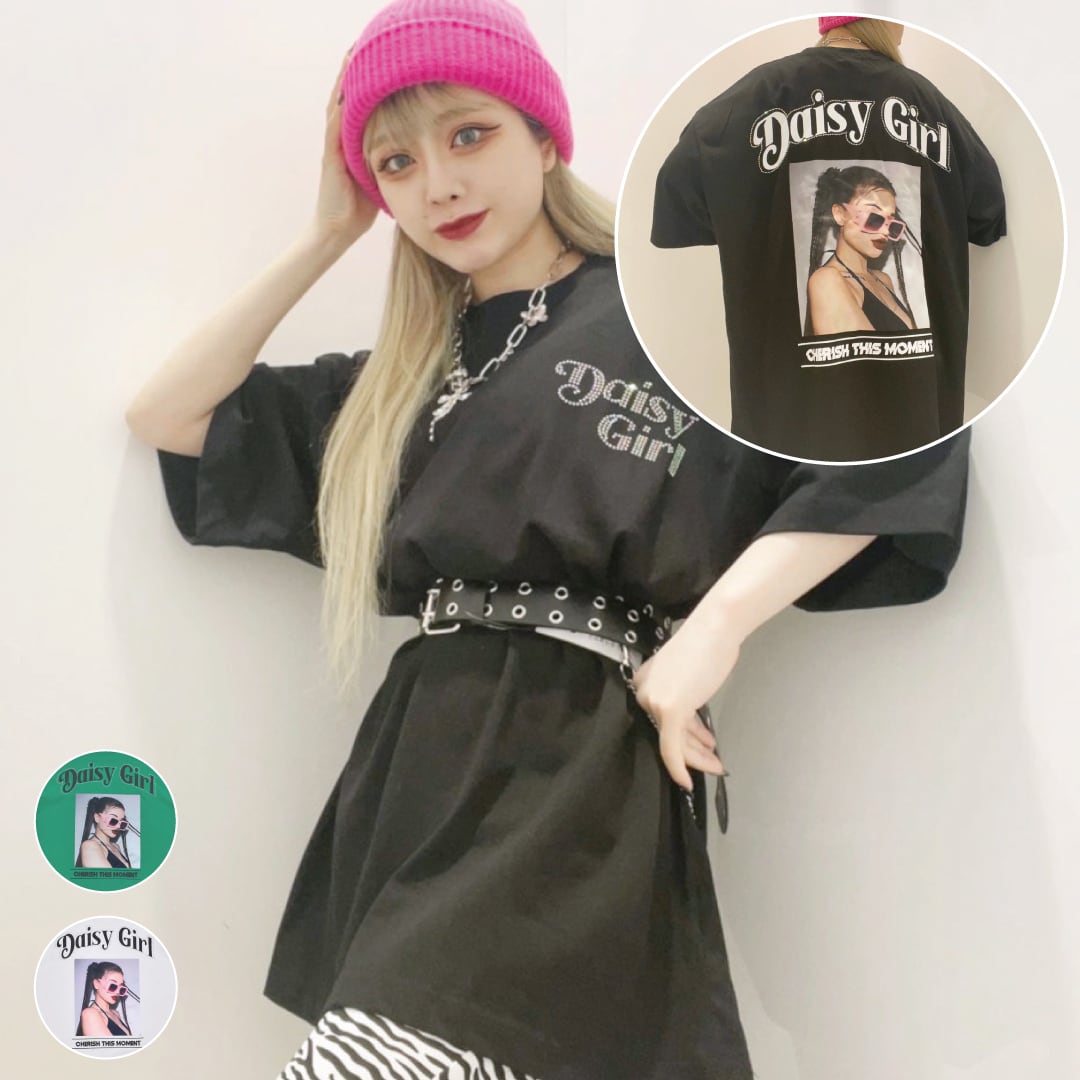 70%OFF】 ラインストーン付き DAISY GIRL BIGTシャツ | VOLCAN&APHRODITE