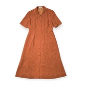 Leilian レリアン フリル 半袖 ロング ワンピース サイズ 9 /レディース/日本製/テラコッタカラー系