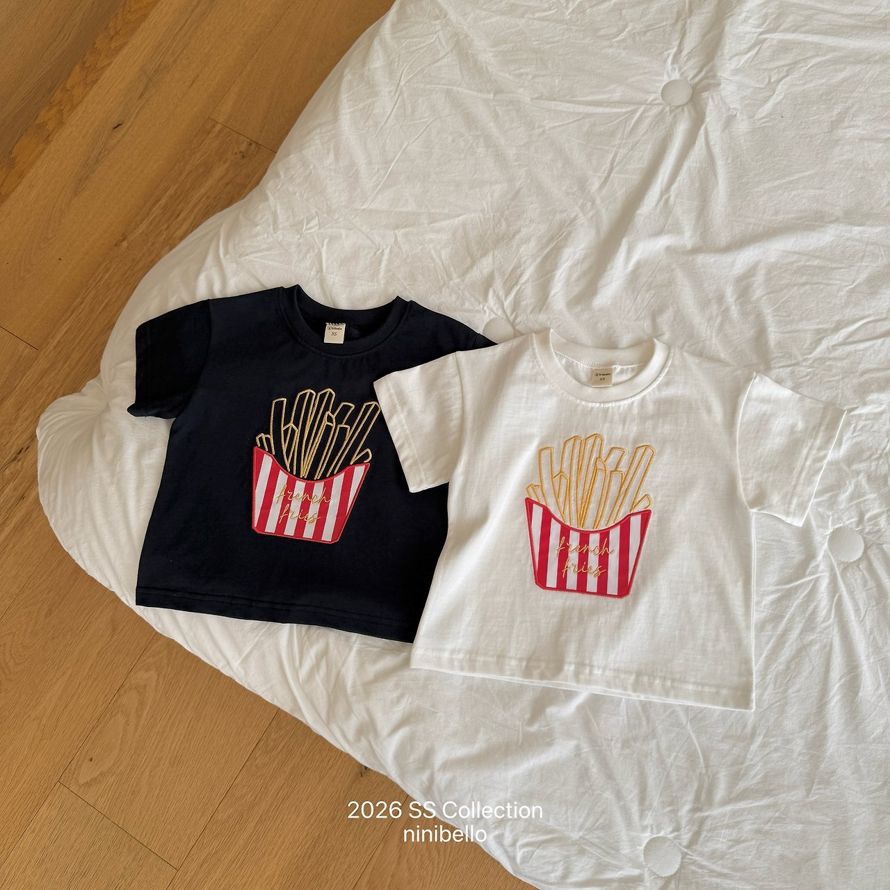 [ninibello] French fries Short sleeve T-shirt / [니니벨로] 감자튀김반팔티