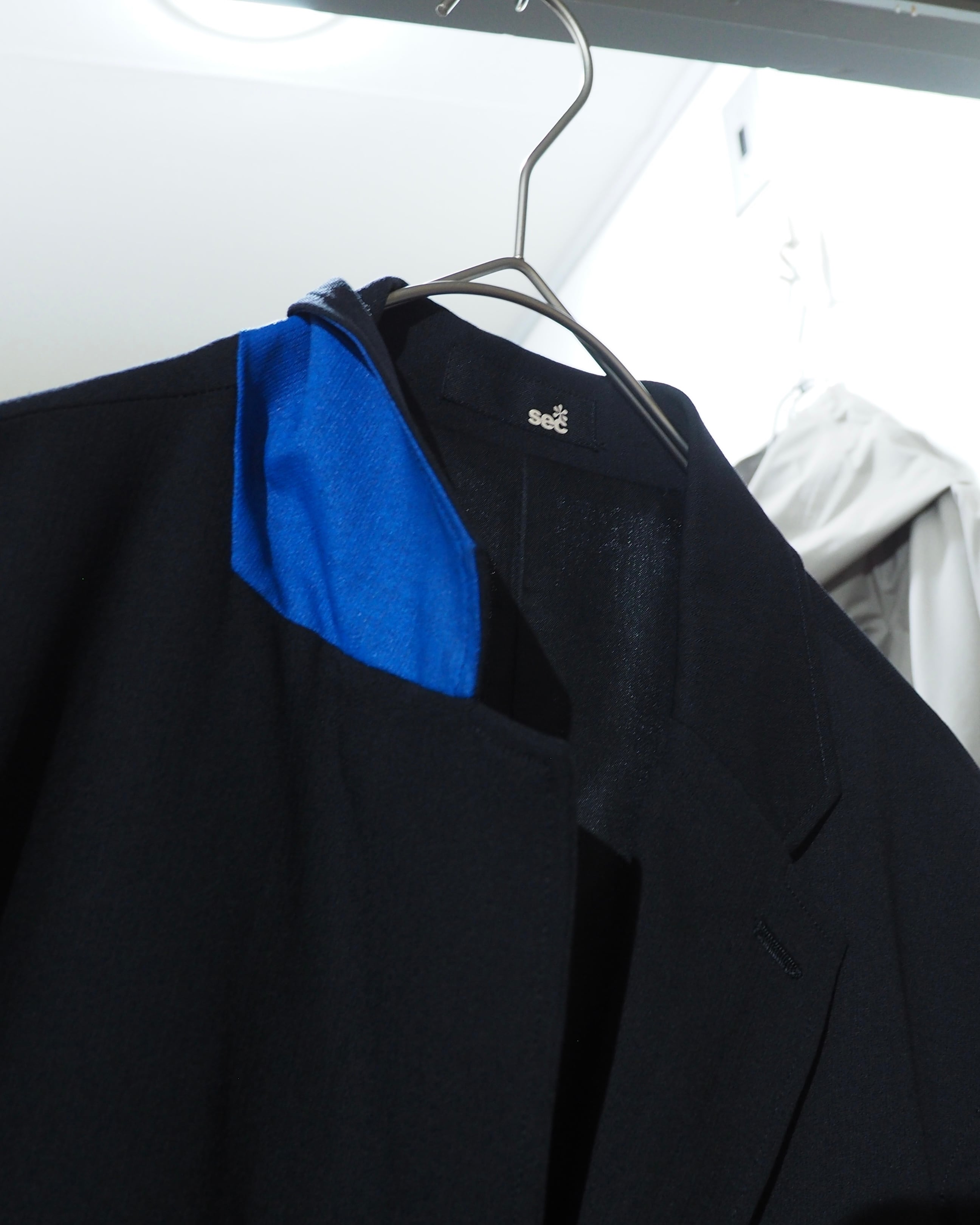 2000s ” sec ” Beautiful Light Blue switching Tailored jacket