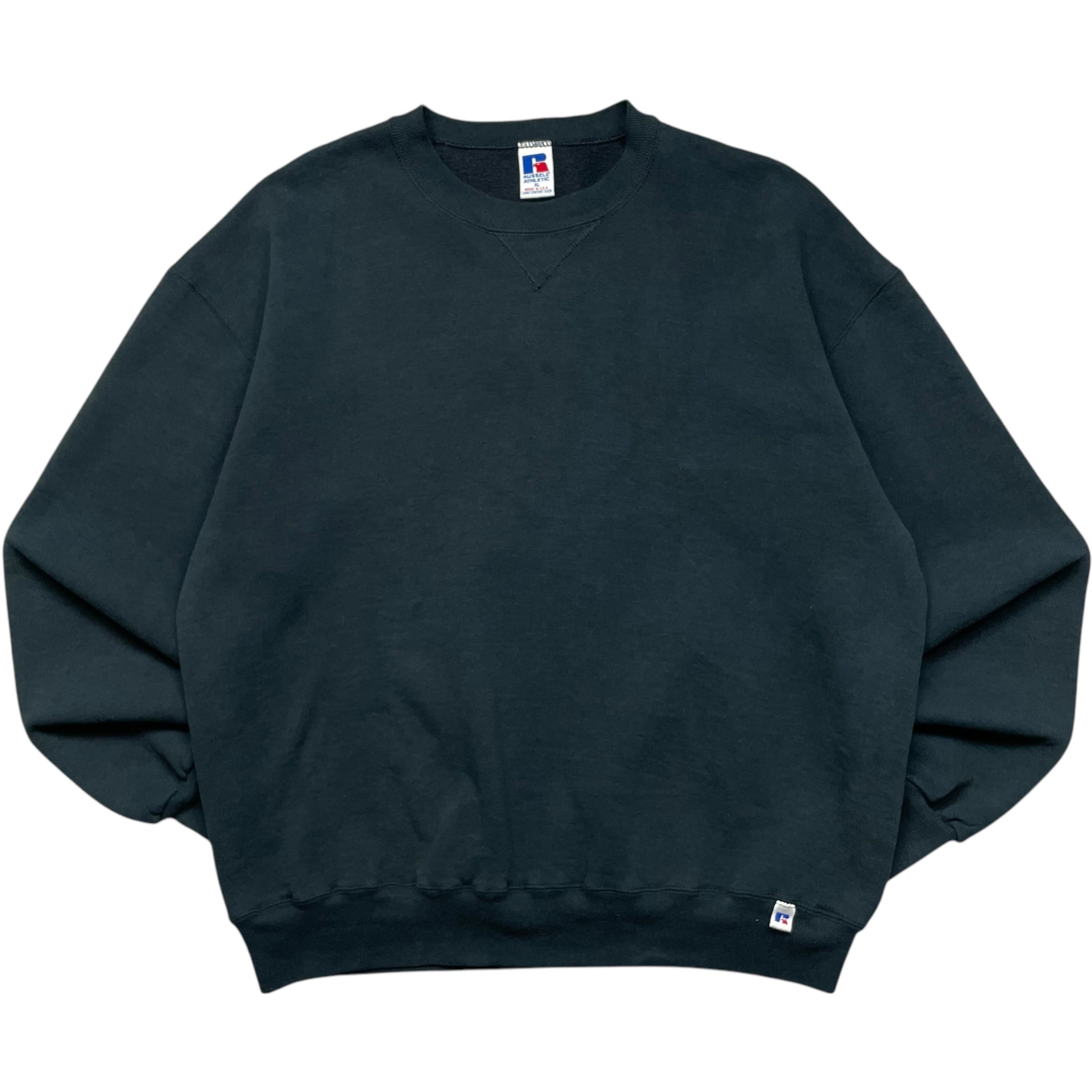《XL》 russell athletic ラッセルアスレチック スウェット 無地 ブラック USA製 90年代 vintage no.7068