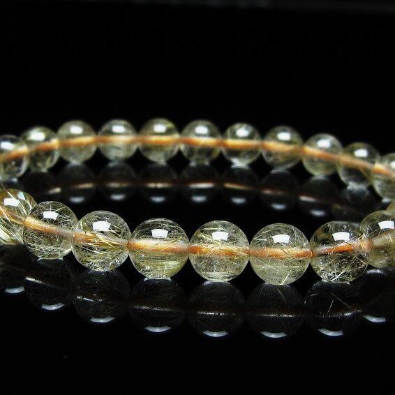 ルチルクォーツ ブレスレット 7mm タイチンルチル ブレスレット メール便可 [M便 1/10] 111-49229