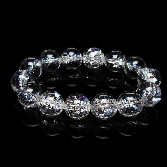 水晶 ブレスレット 虹入り ブレス アイリスクォーツ 16mm  おまかせ便 111-17202