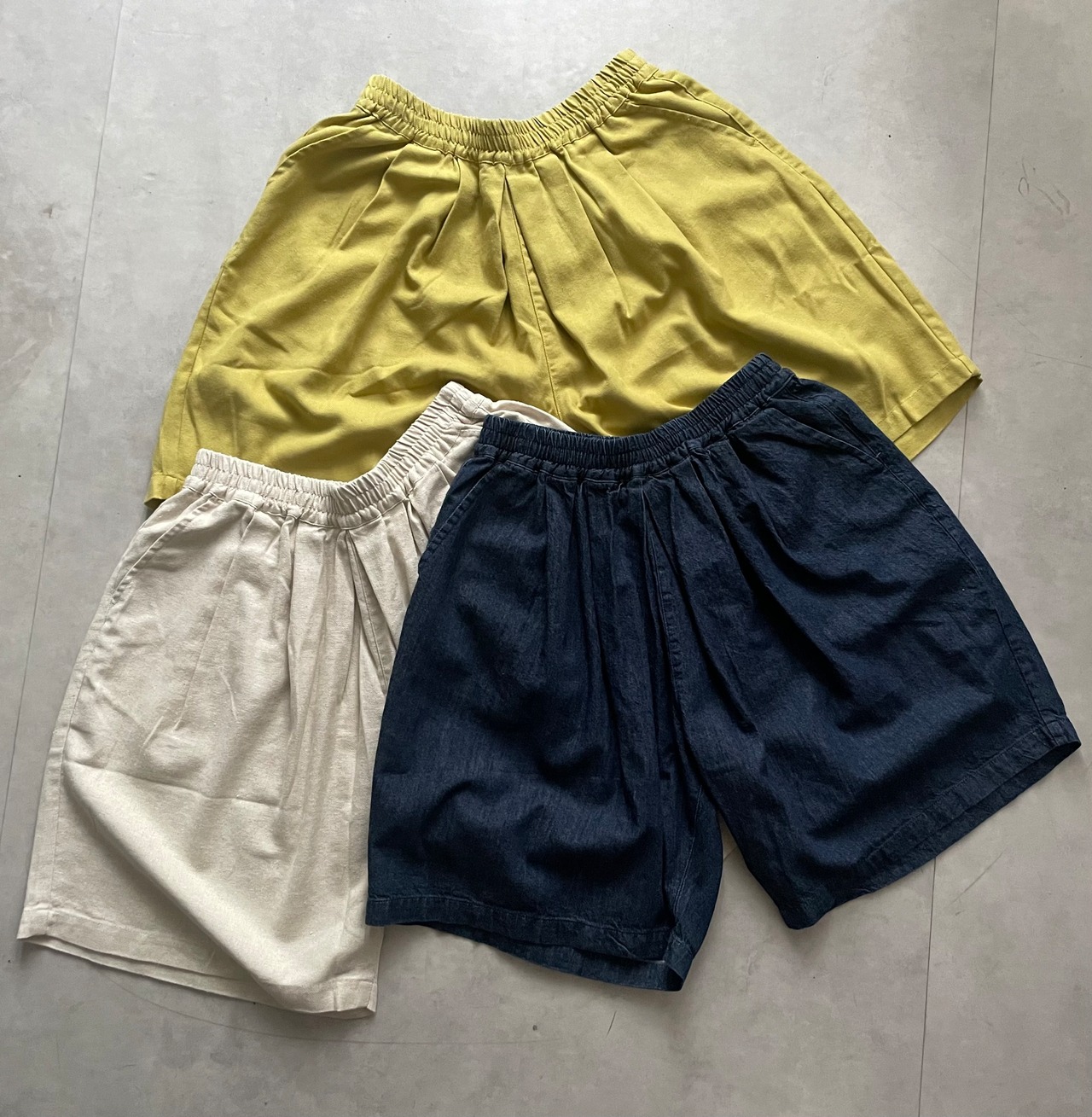 ハーフワイドデニムパンツ/3color