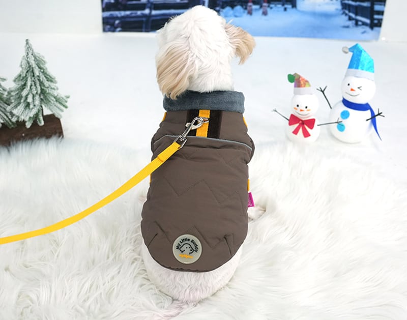 onepick harness padding S ~ XL 2color  /  犬服 アウター 冬 リード掛け ハーネス ダウン ベスト 暖かい ドッグウェア フリース 寒さ対策 お出かけ 犬の服 ハーネス一体型 防寒 アウター b57
