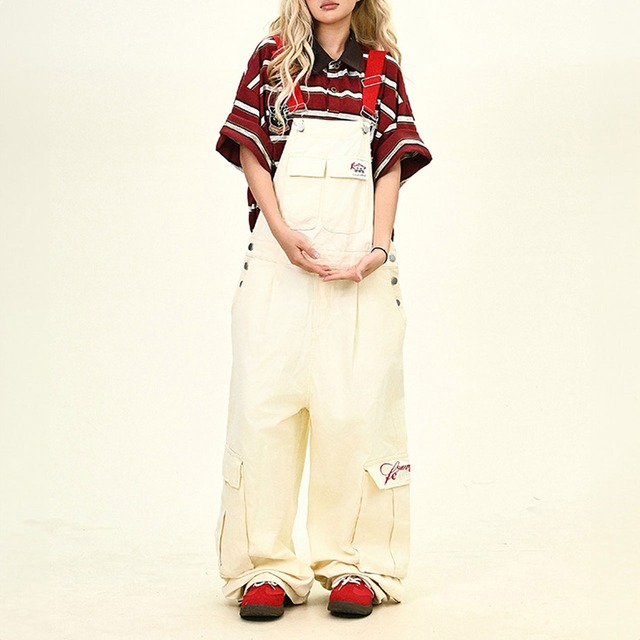 ロゴディテールワイドオーバーオール 2col   R01006