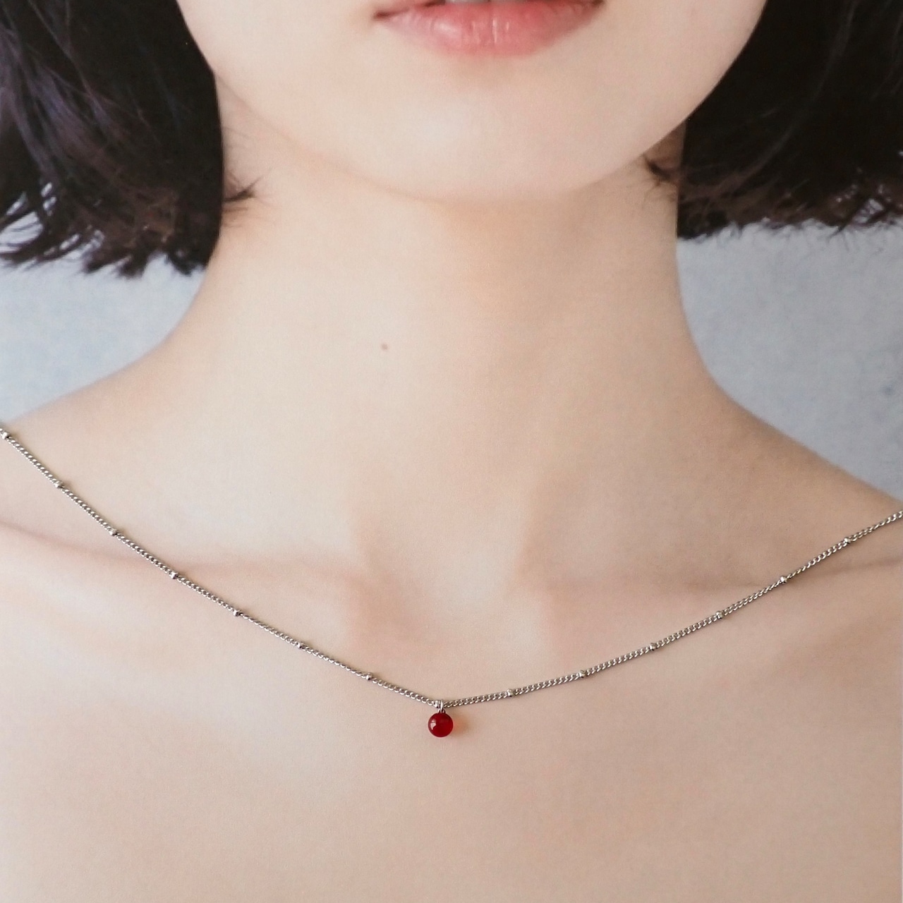 琉球ガラスのひと粒ネックレス 42cm