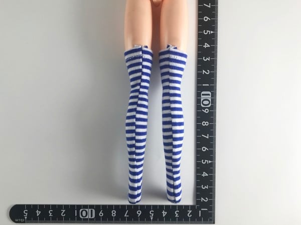 ドールアクセサリ 1/6 女性用 靴下 ストッキング 紺白縞 TKDG23G85-22 - 画像2