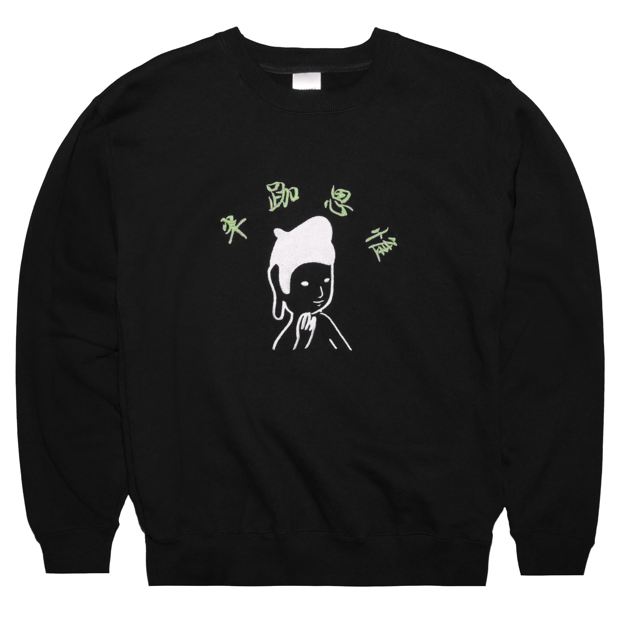 弥勒菩薩半跏思惟 仏像 トレーナー (刺繍) ブラック 10.0oz | BOSATSU