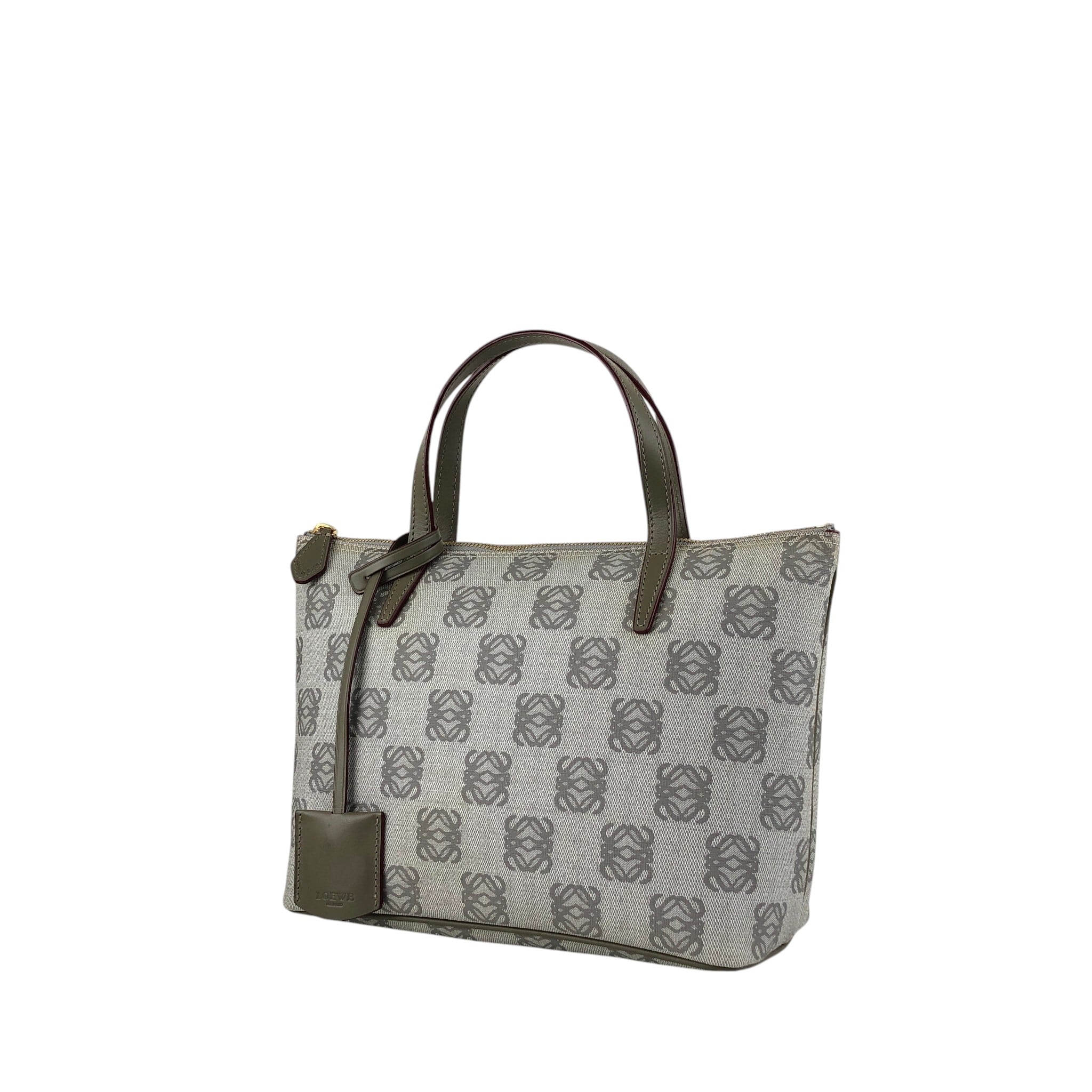 LOEWE ロエベ アナグラム トートバッグ グレー PVC レザー vintage