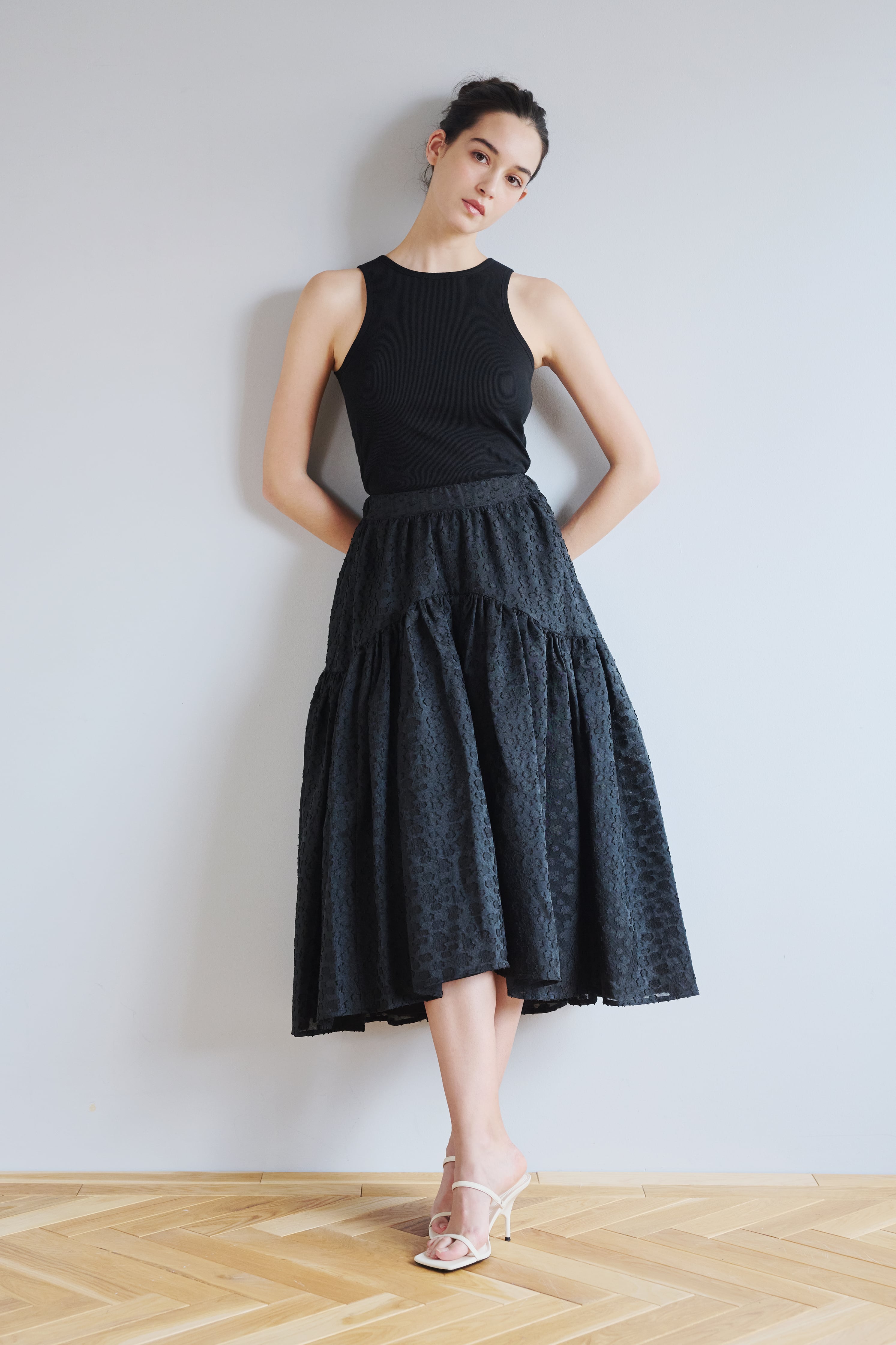 SHEER COUTURE SKIRT BLACK | AMICA・kids