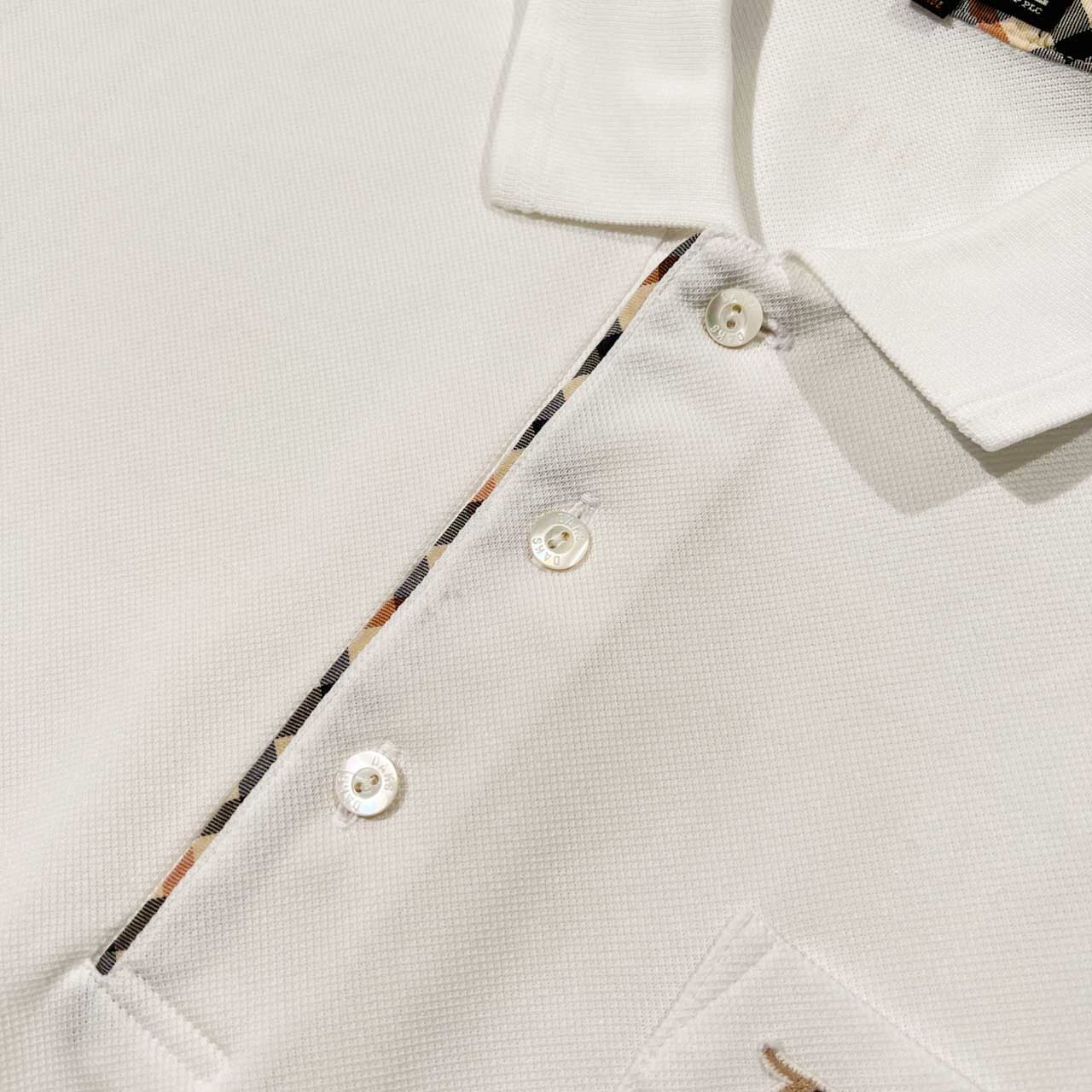 DAKS GOLF ダックス ゴルフ ワンポイント ドッグ柄 半袖 ポロシャツ サイズ L /ホワイト/日本製/メンズ/犬柄