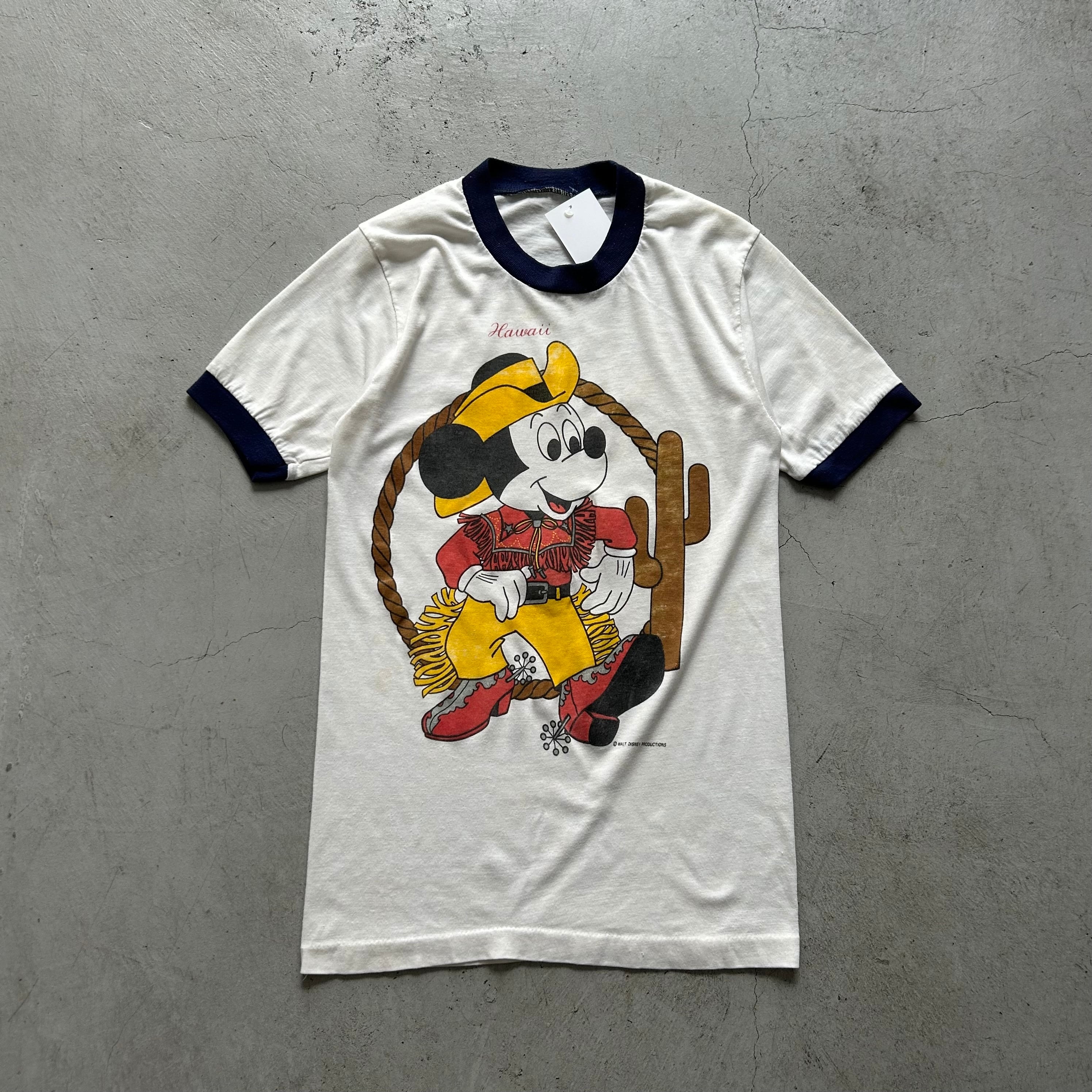 1970s Cowboy mickey mouse linger T-shirt【高円寺店】