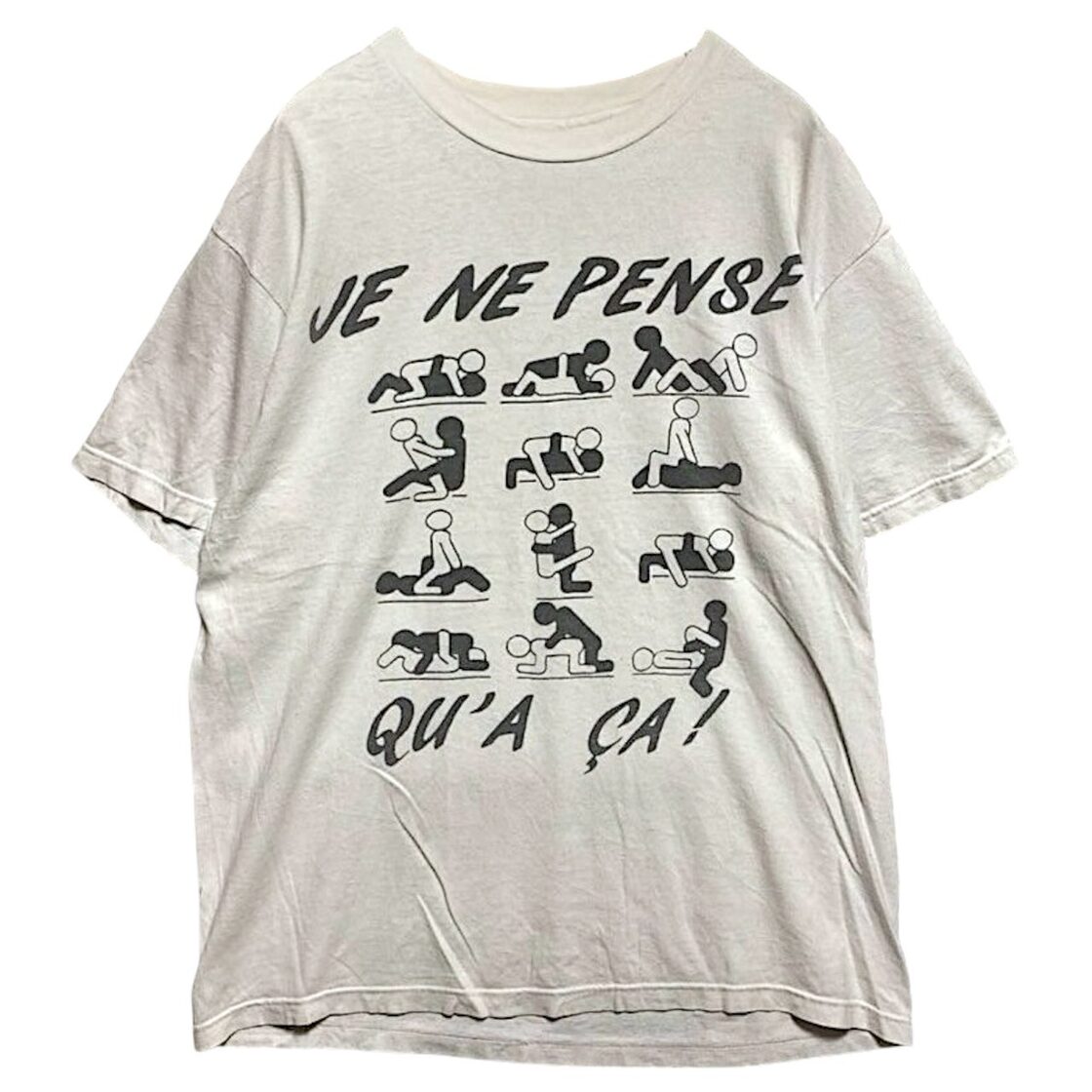 エロ Tシャツ ビンテージ 古着 90s USA製 白 SEX セックス 48手 体位 
