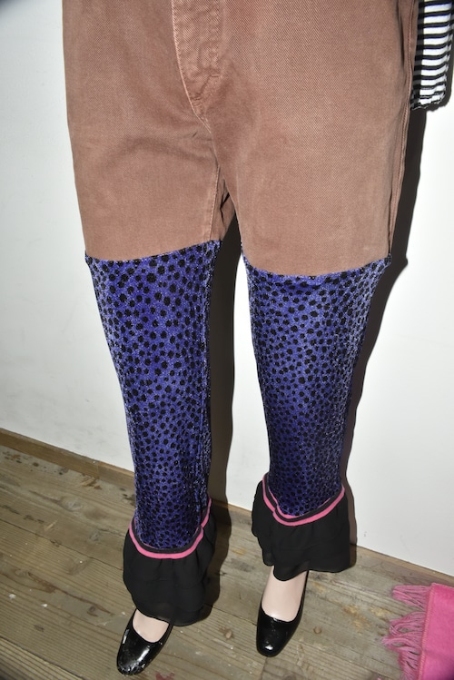 NETSU − Lee Purple Leopard Frill Pants