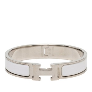 エルメス クリックH PM ブレスレット シルバー ホワイト メタル エナメル レディース HERMES 【中古】