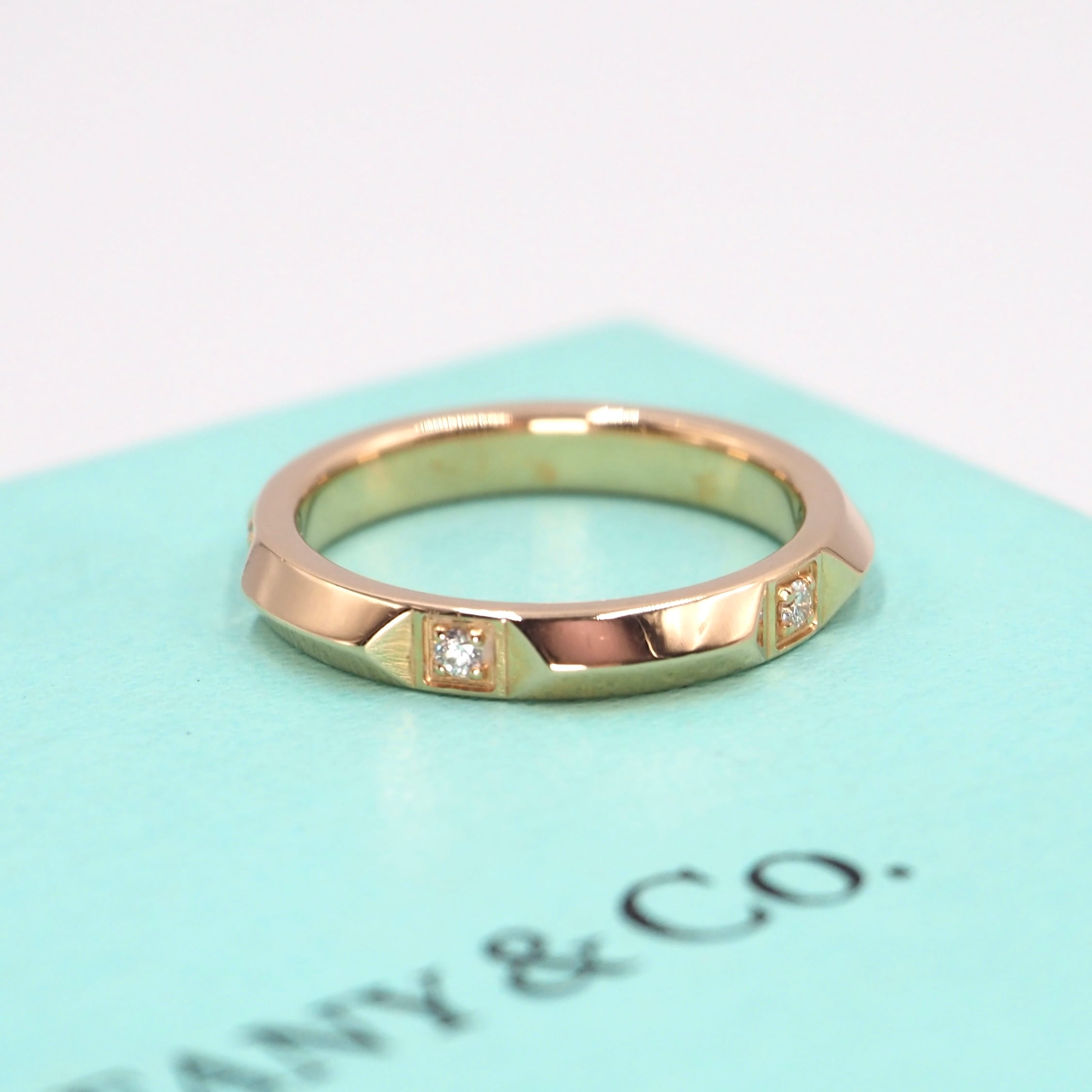 Tiffany&Co. 約5号 トゥルーバンド 4Pダイヤ リング ダイヤモンド K18