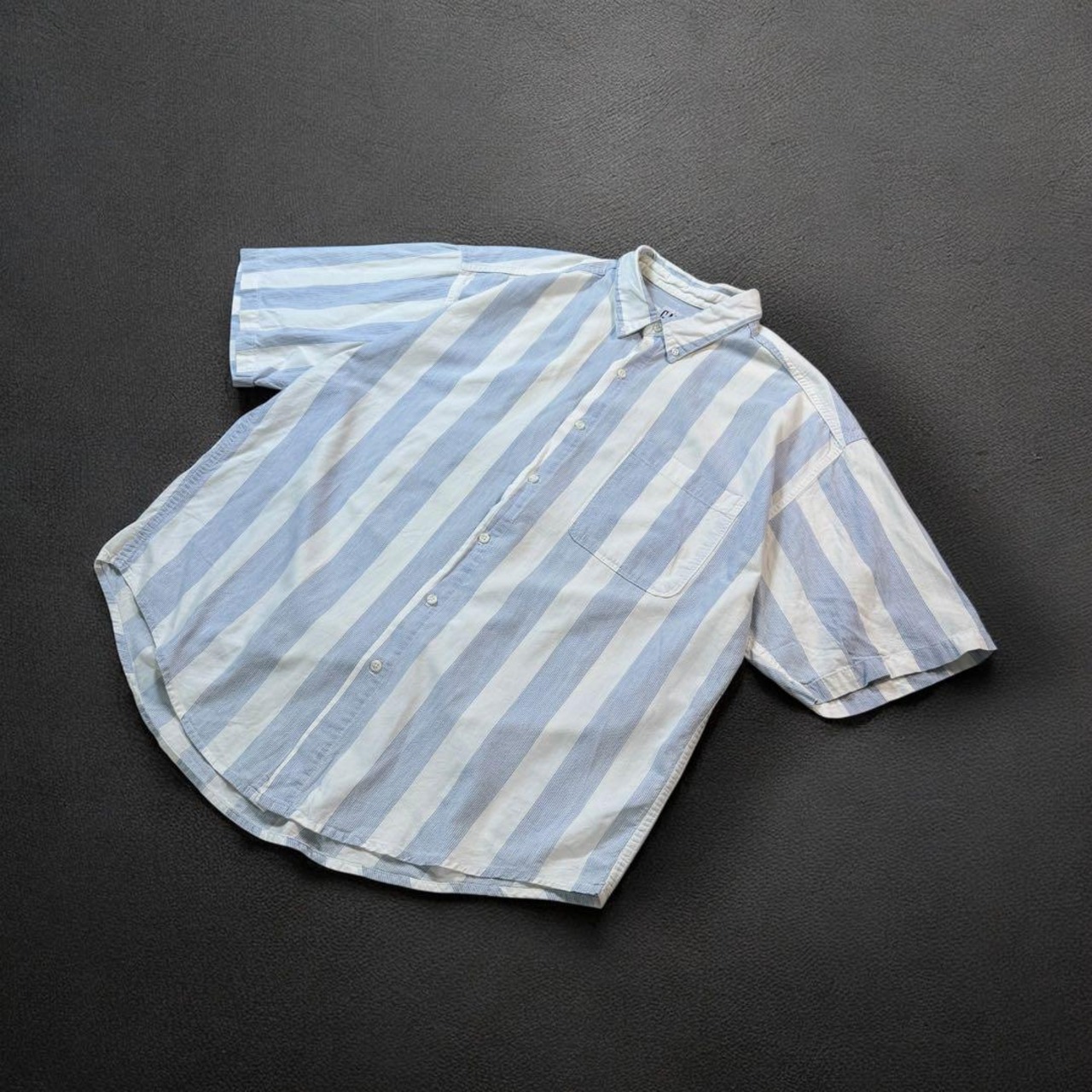 OLD GAP 90s USA製 stripe shirt S/S ストライプシャツ 古着 - 2