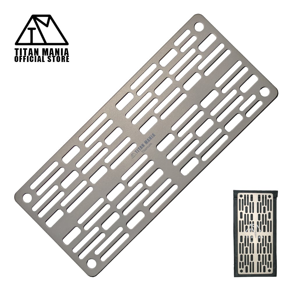 グリルプレート 焼き網 S チタン製 超軽量 極軽 角型 頑丈 25cm 鉄板