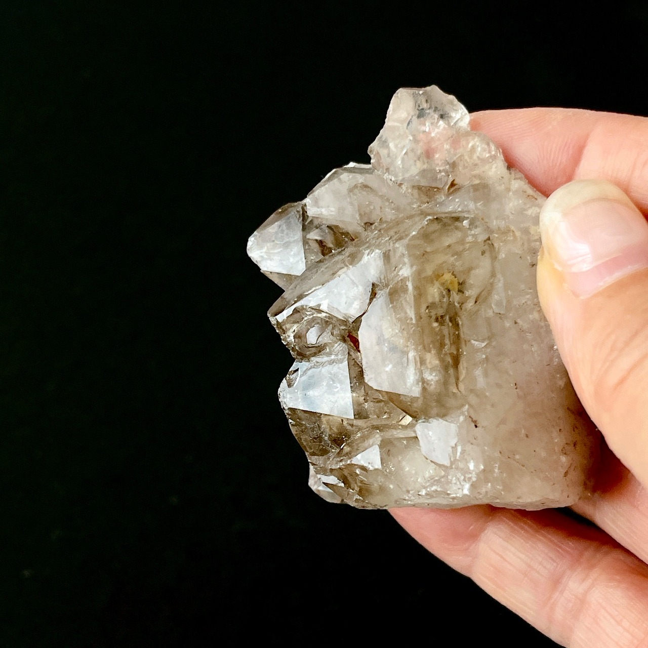 ジャカレー水晶 ブラジル産 LEDランプ付き 60g エレスチャルクォーツ 骸骨水晶 天然石 原石