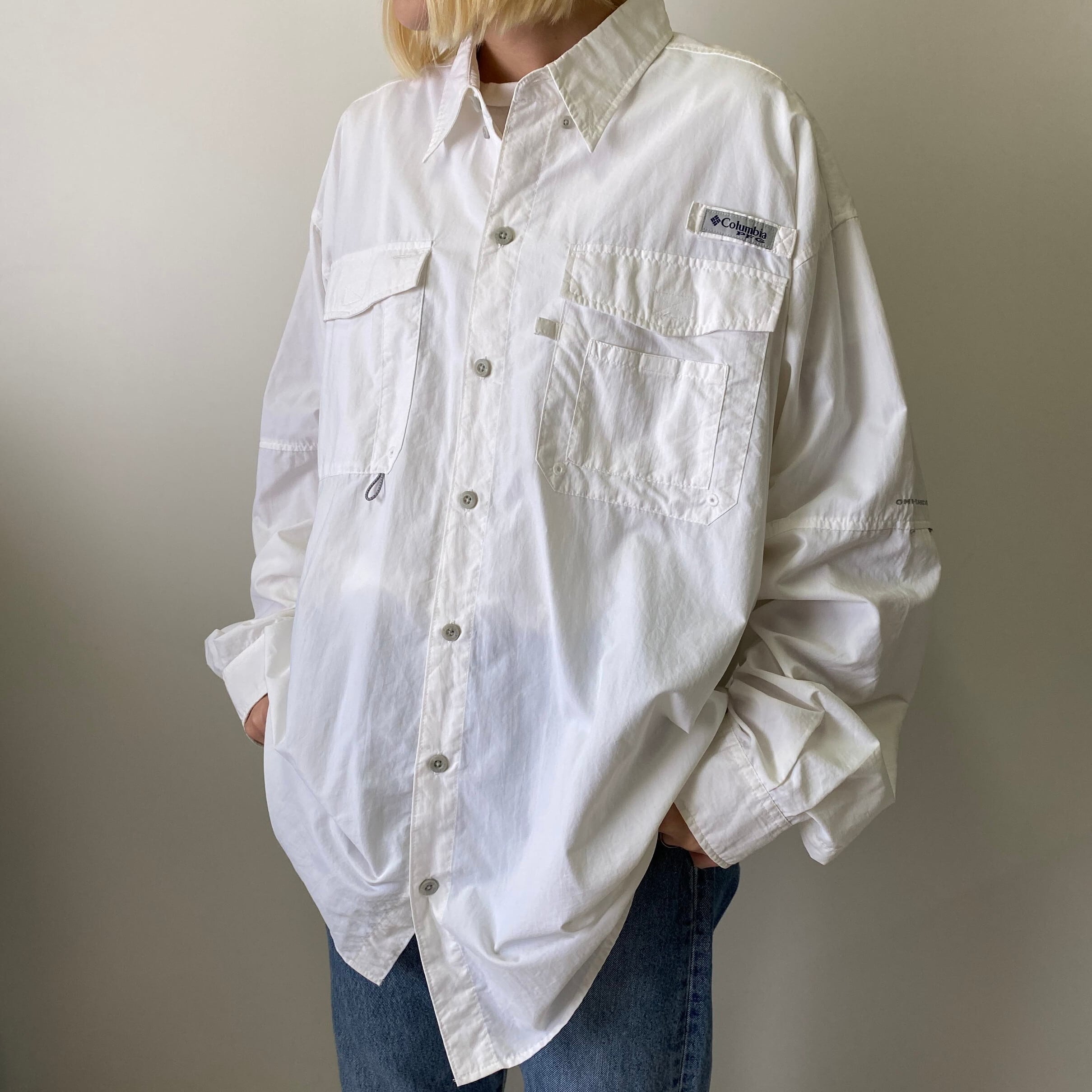 ビッグサイズ Columbia コロンビア 長袖 ナイロン フィッシングシャツ