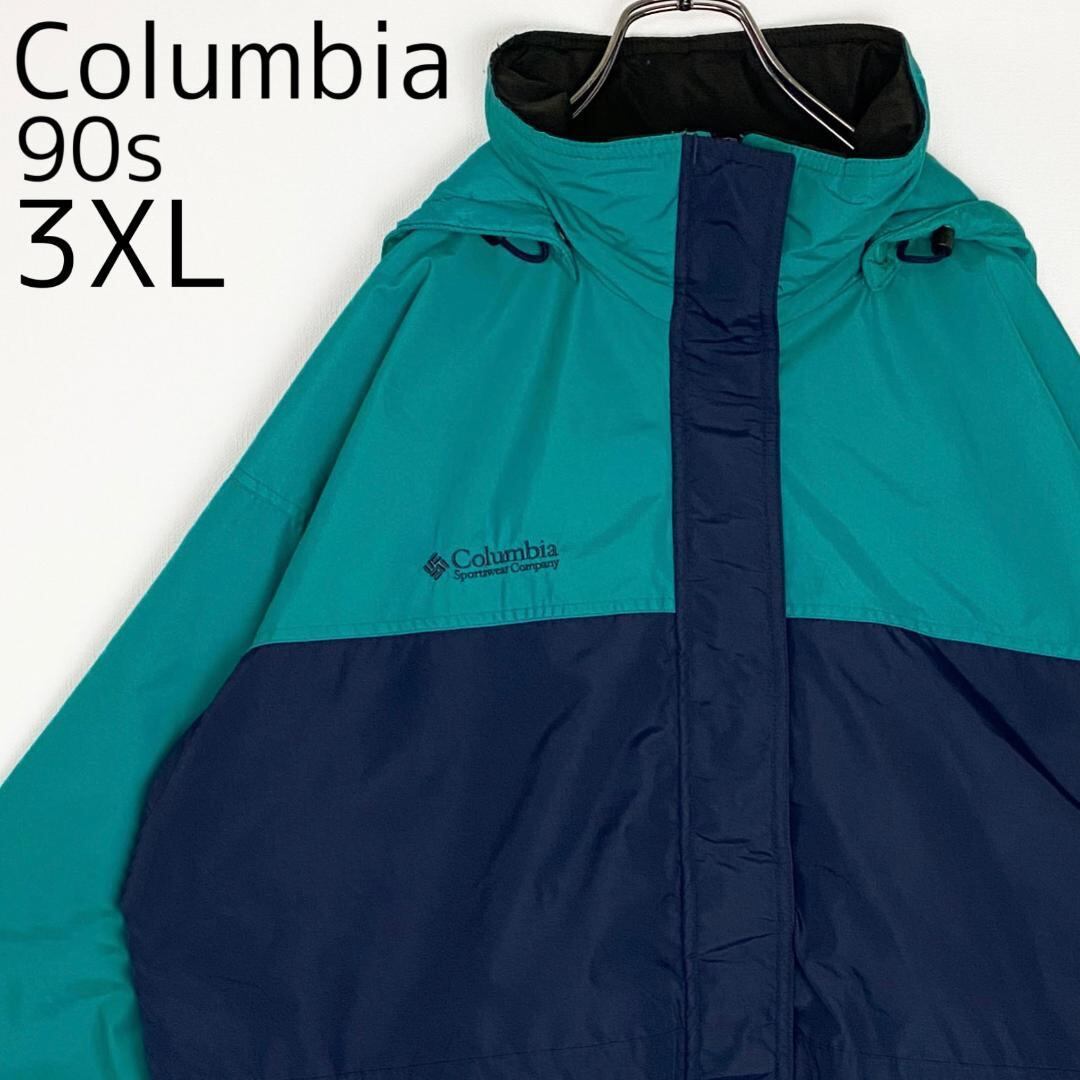 コロンビア ナイロンジャケット マウンテンパーカー 撥水 ロゴ刺繍 f60ピクルス古着メンズL