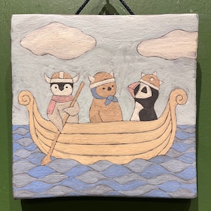 【つぐみ製陶所】陶画「海賊船に乗り込んだ」