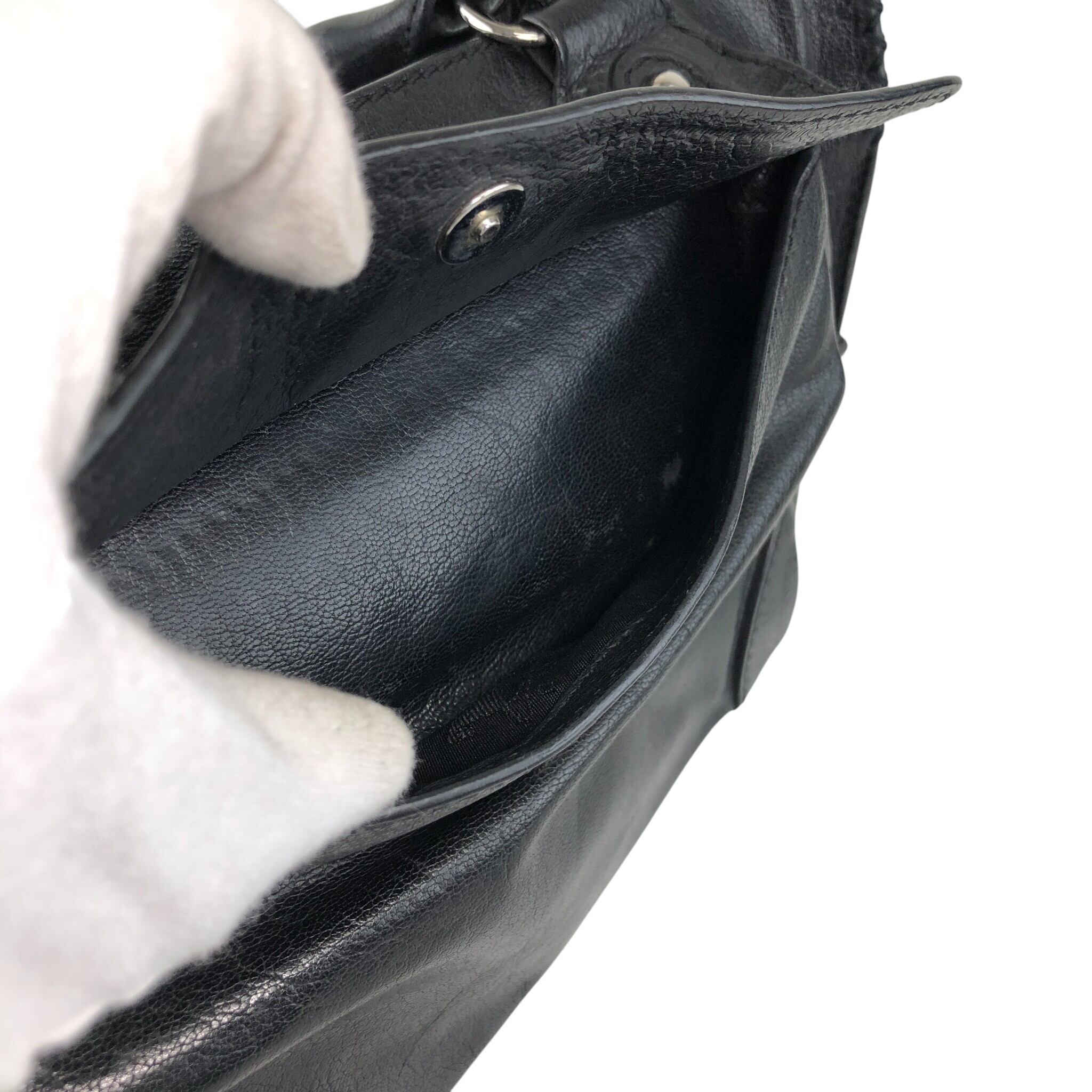 CELINE/セリーヌ ブギーバッグ・ハンドバッグ 馬車金具チャーム CELINE セリーヌ ハンドバッグ ブラック ロゴ レザー 馬車 ブギー