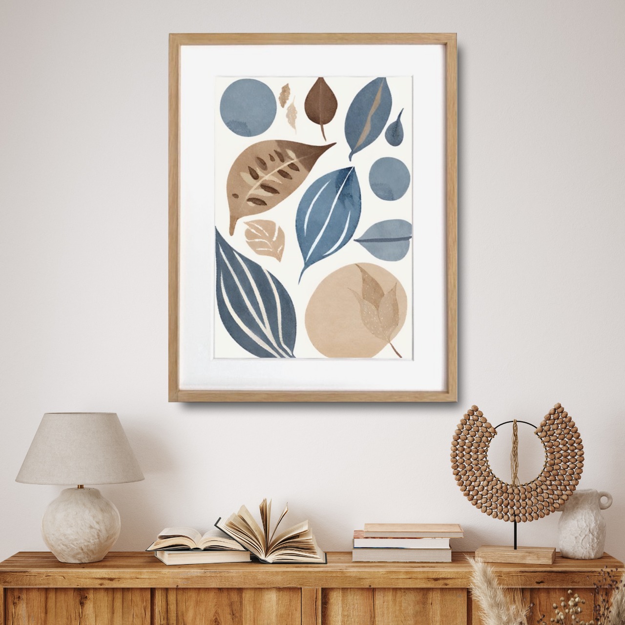 Grace｜北欧ボタニカルアートポスター｜ミニマル空間に映える上品な植物デザイン｜額縁セット｜ナチュラルモダン｜国内生産 A3ポスター