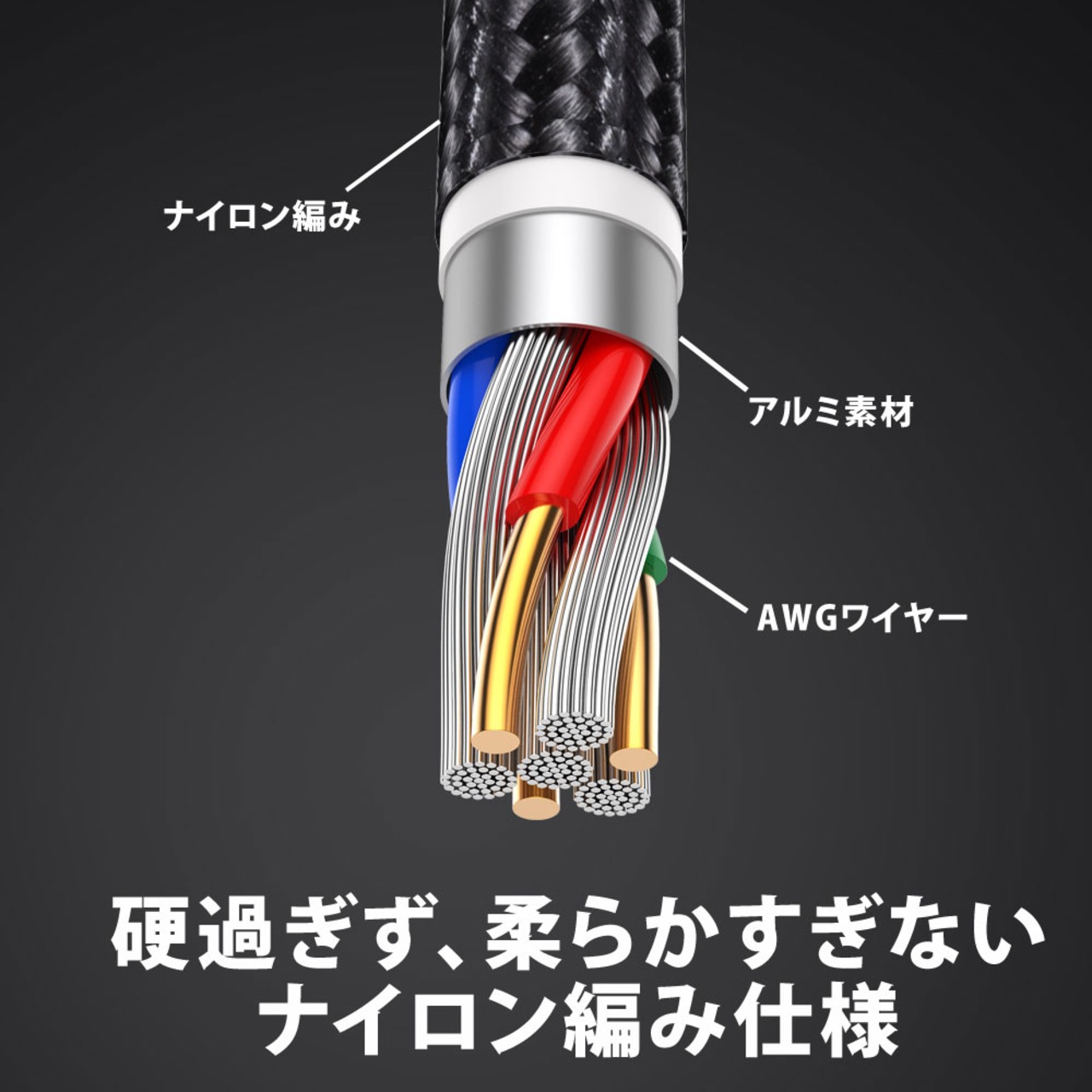 Hy+ USB Type-C to Lightning ケーブル 【Apple MFI 認証】 PD充電対応 ナイロン編み仕様 最大3A 1m ブラック HY-PDLT1 ブラック