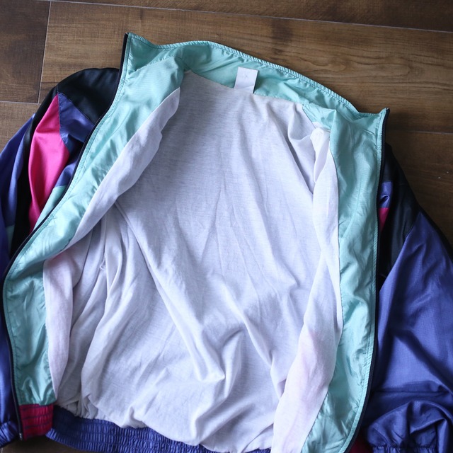 "Reebok" good psychedelic color nylon blouson