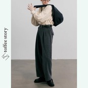 シンプル且つエレガント♡ウールストレートパンツ P0109
