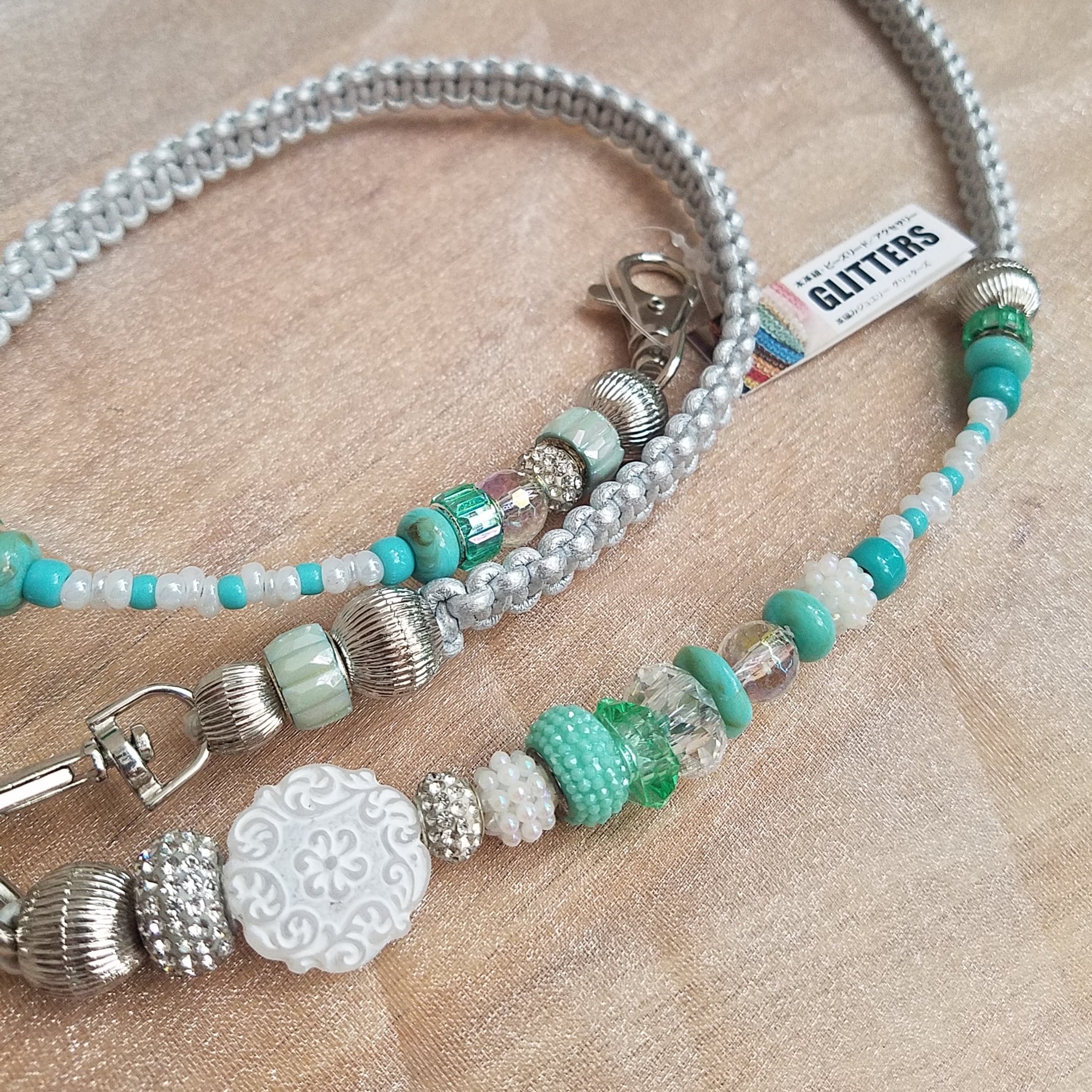 150 シルバー革編みビーズリード[スノーミント]ドイツ製ビーズ チェコ