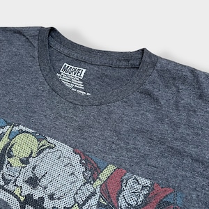 【MARVEL】2XL ビッグシルエット ロゴ プリント オフィシャル 公式 Tシャツ アベンジャーズ スパイダーマン アイアンマン マイティソー ハルク キャプテンアメリカ  アメコミ マーベル メキシコ製 半袖 US古着