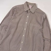 BROOKS BROTHERS ブルックスブラザーズ ノンアイロン ストライプ 長袖シャツ 15 1/2-32/ブラウン