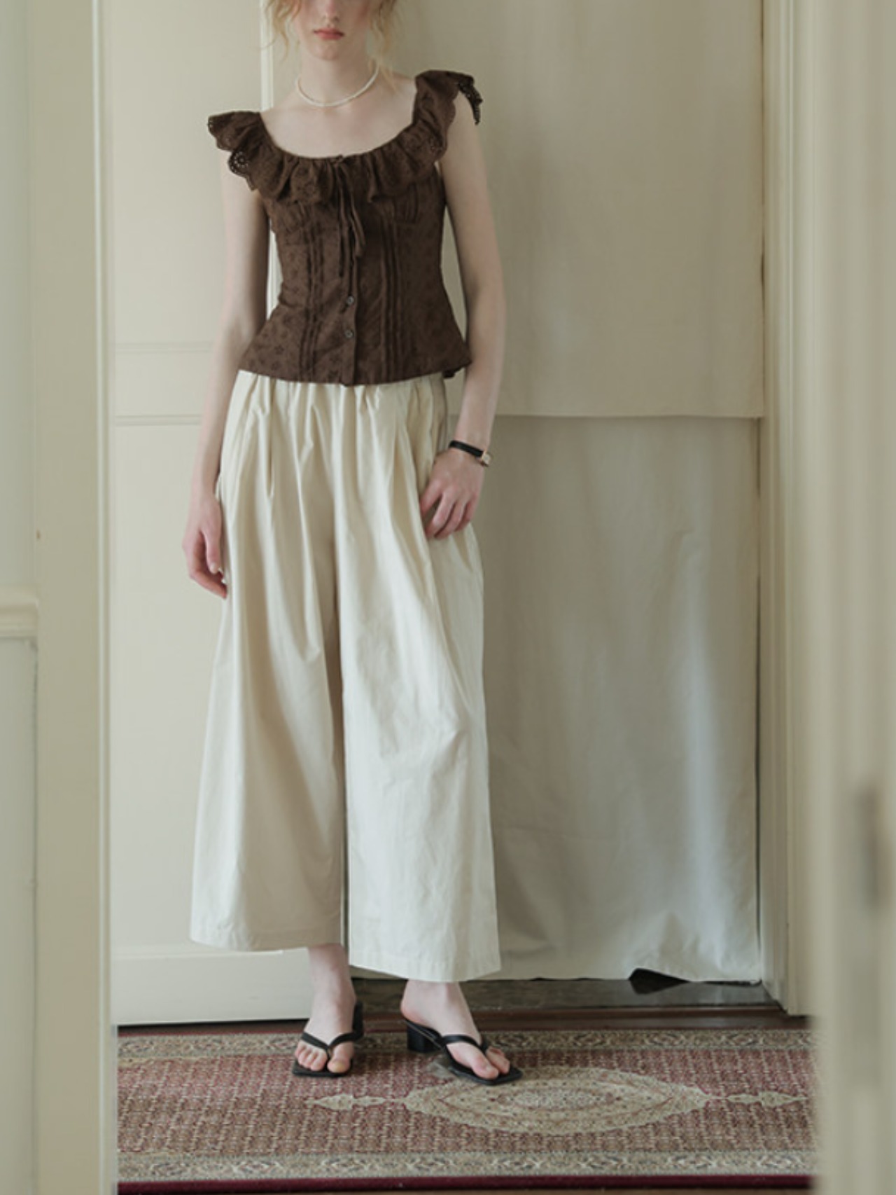 Brun Shirring Frill Blouse F0709