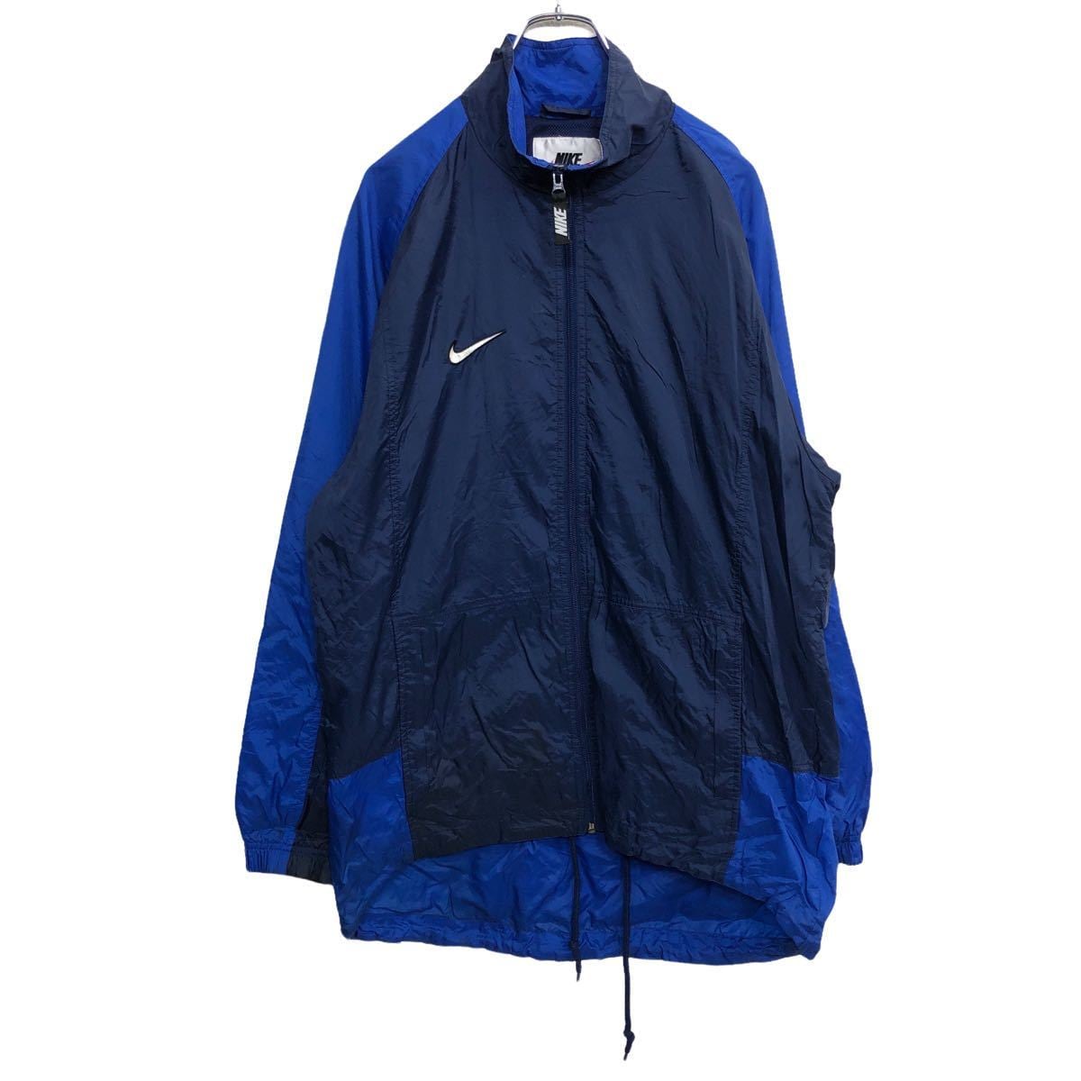 NIKE ナイロンジャケット Mサイズ ナイキ スポーツ ネイビー ブルー 古着卸 アメリカ仕入 t2207-3504