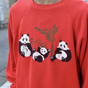 family pandas print sweat