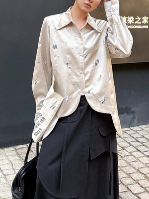 Textured distressed irregular shirt 2color [T2692]