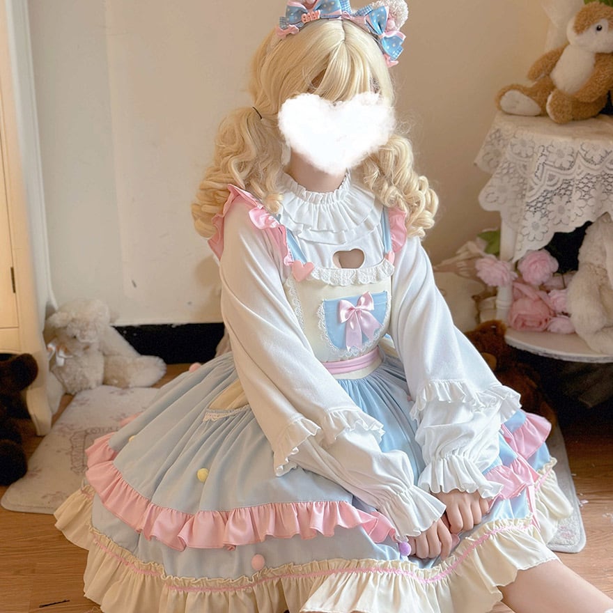 くま Tシャツ ブラウス ゆめかわ 熊 M ぬいぐるみ 夢展望系 地雷 量産